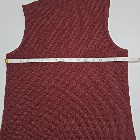 Jones New York 100% Merino Wool Burgundy Sleeveless Round Neck Sweater Tank SM - Picture 6 of 9